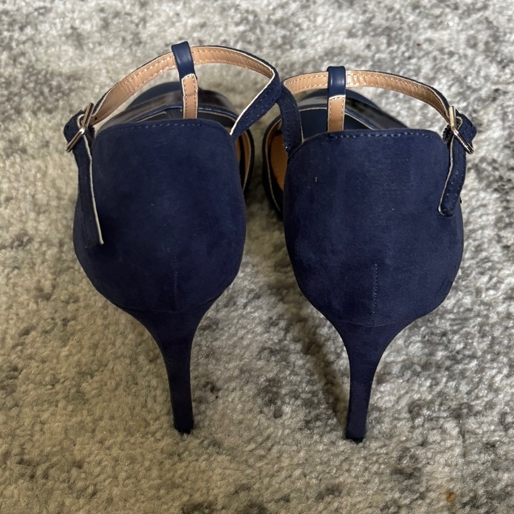 NY & Company Navy Strappy High Heel Sandal Size: 9 worn 1x - Picture 4 of 6